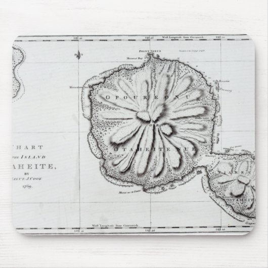 島Otaheite 1769年の図表 マウスパッド (正面)