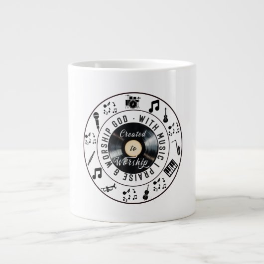 崇拝するために造られた ジャンボコーヒーマグカップ (正面)
