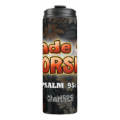 崇拝のために作られた：フローラ背景 タンブラー (正面)