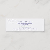 崇拝のイベントのカスタマイズ可能なチケットは住んでいます スキニー名刺 (裏面)