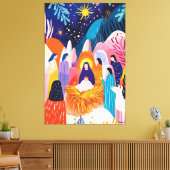 崇拝の羊飼いの鮮やかなフォヴィストのビジョン キャンバスプリント (インサイチュ (リビング))