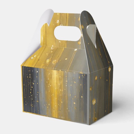 「崇高なシンプル:金ゴールドと銀雨 フェイバーボックス (正面サイド)