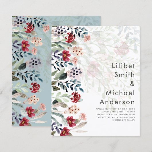 崇高なブルゴーニュの青結婚い花エレガントの (正面/裏面)