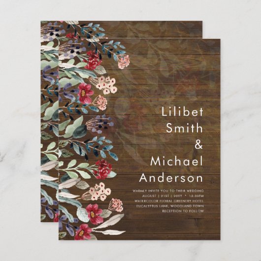 崇高なブルゴーニュの青結婚い花エレガントの (正面/裏面)