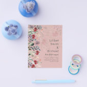 崇高なブルゴーニュの青結婚い花エレガントの チラシ (シングル)