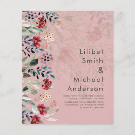 崇高なブルゴーニュの青結婚い花エレガントの チラシ