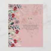 崇高なブルゴーニュの青結婚い花エレガントの チラシ (裏面)