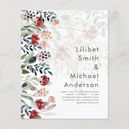 崇高なブルゴーニュの青結婚い花エレガントの チラシ