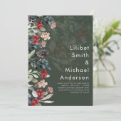 崇高なブルゴーニュの青結婚い花エレガントの 招待状 (スタンド正面)