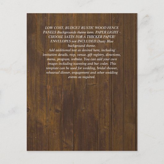 崇高な埃っぽいブルーフローラメイソンジャー結婚ズ チラシ (裏面)