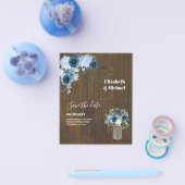 崇高な埃っぽいブルーフローラメイソンジャー結婚ズ チラシ (シングル)