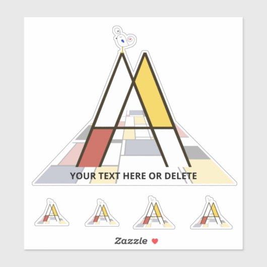 崇高な新可塑主義アートモノグラム。レターA シール (シート)