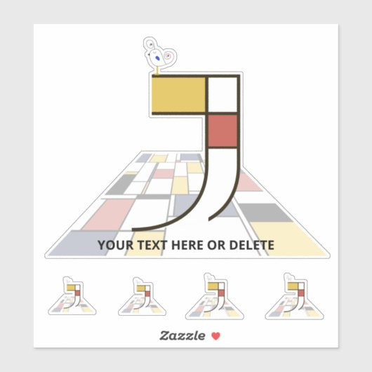 崇高な新可塑主義アートモノグラム。レターJ シール (シート)