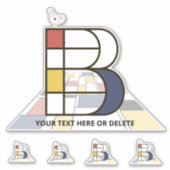 崇高な新可塑主義アートモノグラム。文字B シール (正面)