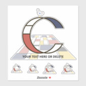 崇高な新可塑主義アートモノグラム。文字C シール (シート)