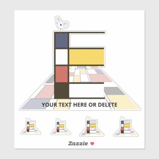 崇高な新可塑主義アートモノグラム。文字E シール (シート)