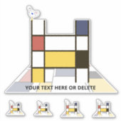 崇高な新可塑主義アートモノグラム。文字H シール (正面)