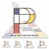 崇高な新可塑主義アートモノグラム。文字P シール (正面)