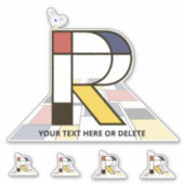 崇高な新可塑主義アートモノグラム。文字R シール (正面)