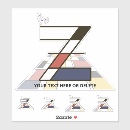 崇高な新可塑主義アートモノグラム。文字Z シール (シート)