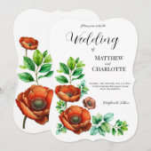 崇高な水の色の赤いケシのヴィンテージスタイル (正面/裏面)