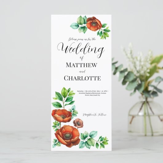 崇高な水の色の赤いケシのヴィンテージスタイル (スタンド正面)