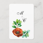 崇高な水の色の赤いケシのヴィンテージスタイル エンクロージャーカード (裏面)