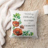 崇高な水の色の赤いケシのヴィンテージスタイル クッション (ブランケット)