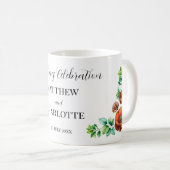 崇高な水の色の赤いケシのヴィンテージスタイル コーヒーマグカップ (正面右)