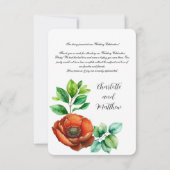 崇高な水の色の赤いケシのヴィンテージスタイル サンキューカード (裏面)