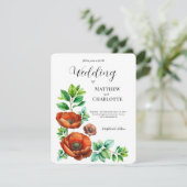 崇高な水の色の赤いケシのヴィンテージスタイル シーズンカード (スタンド正面)