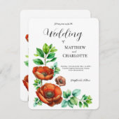 崇高な水の色の赤いケシのヴィンテージスタイル シーズンカード (正面/裏面)