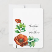 崇高な水の色の赤いケシのヴィンテージスタイル シーズンカード (裏面)