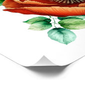 崇高な水の色の赤いケシのヴィンテージスタイル ポスター (コーナー)