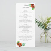 崇高な水の色の赤いケシのヴィンテージスタイル メニュー (スタンド正面)