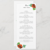 崇高な水の色の赤いケシのヴィンテージスタイル メニュー (正面/裏面)