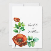 崇高な水の色の赤いケシのヴィンテージスタイル 招待状 (裏面)