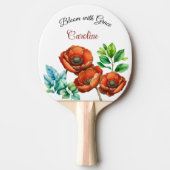 崇高な水の色の赤いケシの幸せな退職 卓球ラケット (正面)