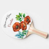 崇高な水の色の赤いケシの幸せな退職 卓球ラケット (横)