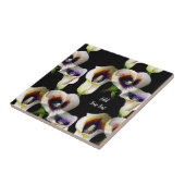 崇高な水の色アルムカラユリと文字 タイル (側面)