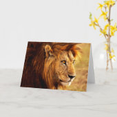 崇高な獅子写真 カード (黄色い花)
