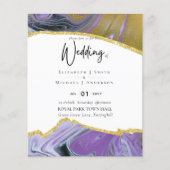 崇高な紫色の金ゴールド瑪瑙の結婚式は予算を招く (正面)