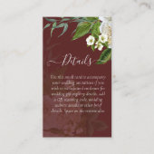 崇高な結婚式招待状詳細エンクロージャバラ エンクロージャーカード (正面)