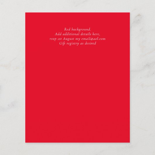 崇高な赤い金ゴールド瑪瑙の結婚式は予算を招く (裏面)