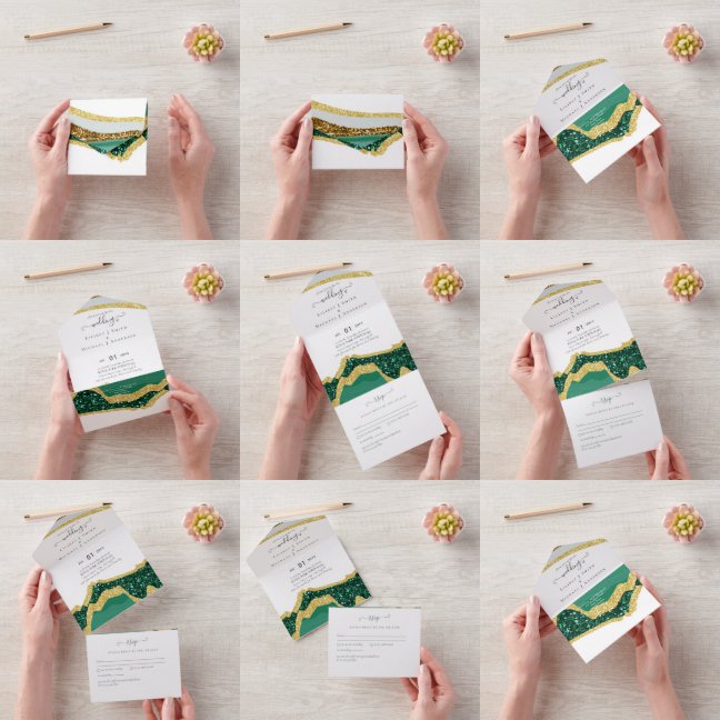 崇高エメラルドグリーン金ゴールドアゲート結婚ト