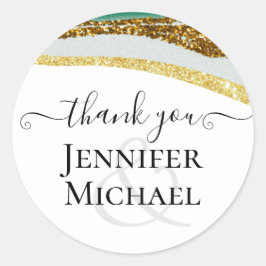 崇高エメラルドグリーン金ゴールドアゲート結婚ト ラウンドシール