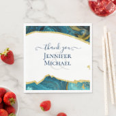 崇高エメラルド金ゴールドアゲ結婚ート スタンダードランチョンナプキン (インサイチュ)