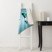 崇高ゴージャスアクアターコイズ蝶シェルパ シェルパブランケット (インサイチュ)