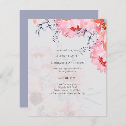 崇高ダスティブルーピンクブロッサムズスイ結婚ート (正面/裏面)