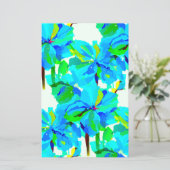 崇高ヒマラヤポピーアクアグリーン花柄 (スタンド正面)